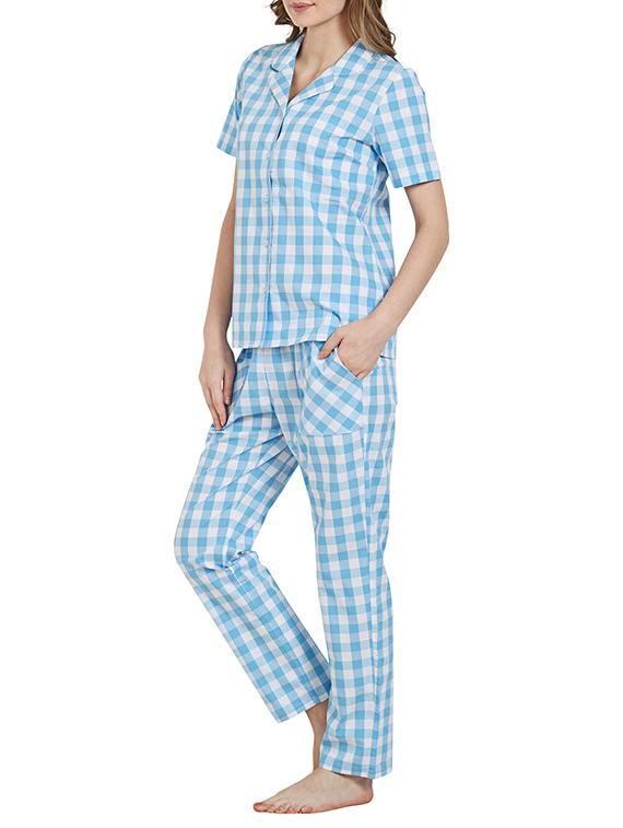 blue printed sleepwear pajama set - 14921219 - Zoom Image - 2