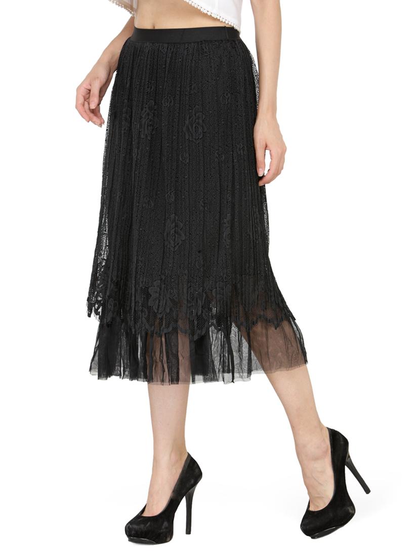 black georgette aline skirts - 14921450 - Zoom Image - 2