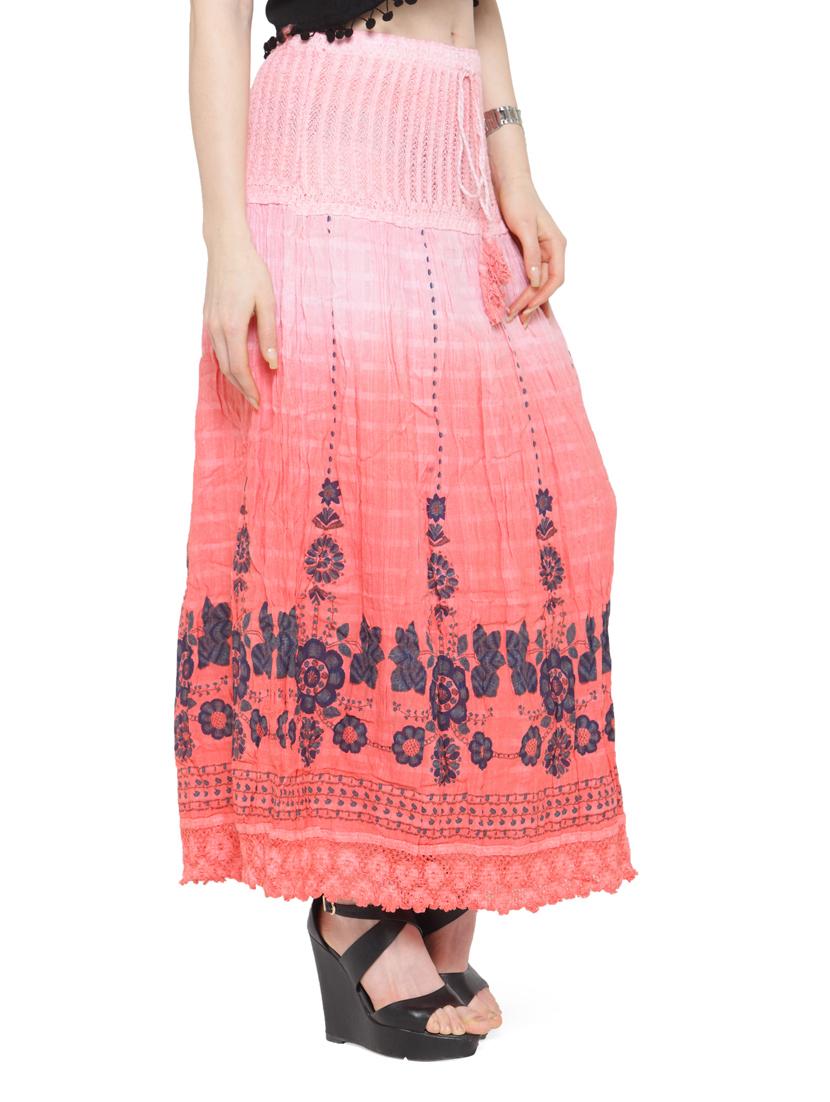 pink cotton ombre printed maxi skirt - 14921470 - Zoom Image - 2