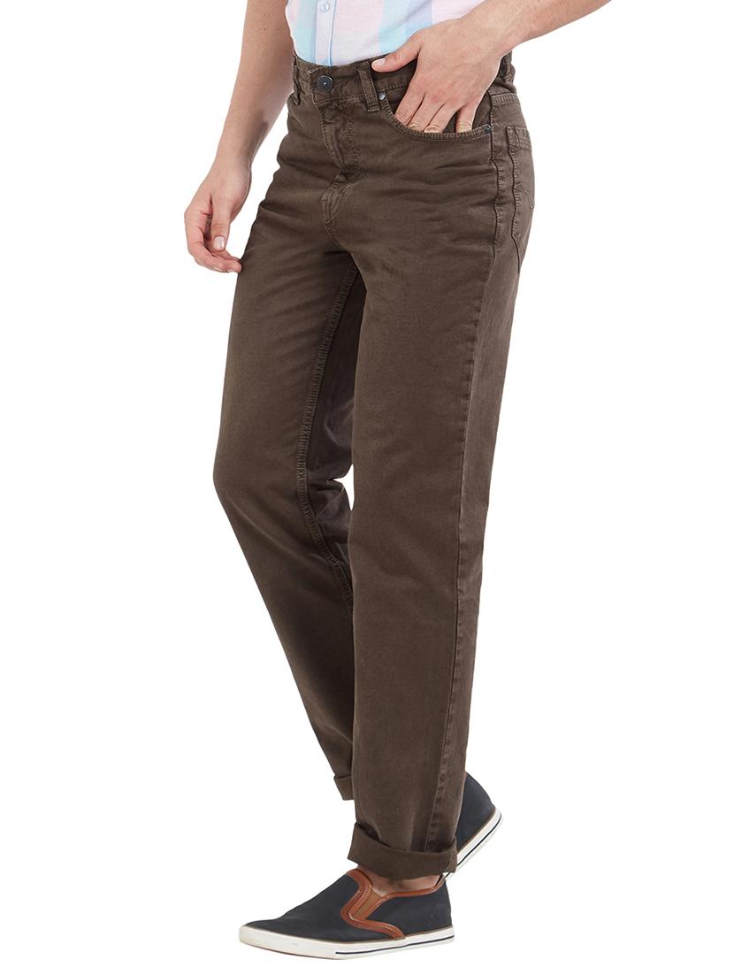 brown cotton plain jeans - 14922791 - Zoom Image - 2