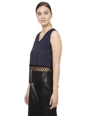 fringed lace sleeveless top - 14923860 - Standard Image - 2
