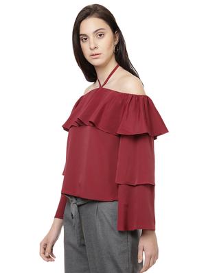 off shoulder ruffled top - 14923864 - Standard Image - 2