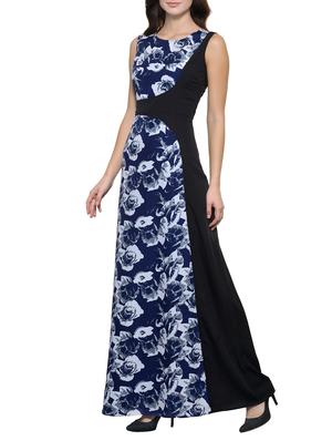 blue printed crepe maxi dress - 14923892 - Standard Image - 2