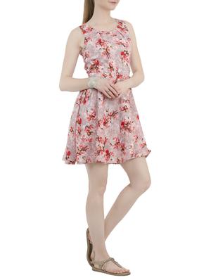 Floral self tie belted flare dress - 14924063 - Standard Image - 2