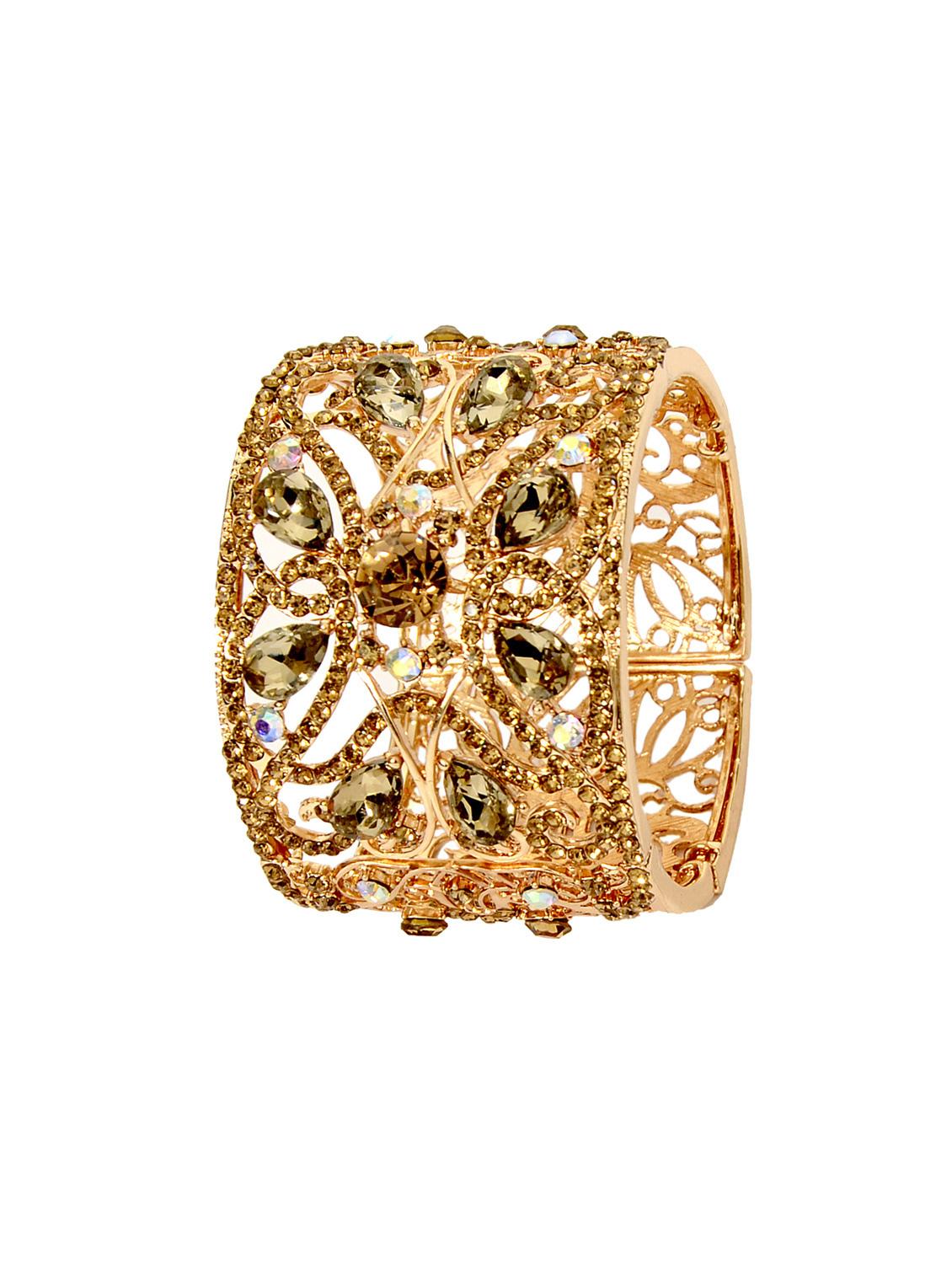 Gold Tone Stone Bangle Bracelet - 14924165 - Zoom Image - 2