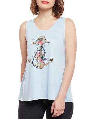 set of 2 light blue printed tank tee - 14924357 - Standard Image - 2