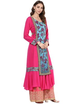 pink rayon layered kurta - 14924539 - Standard Image - 2