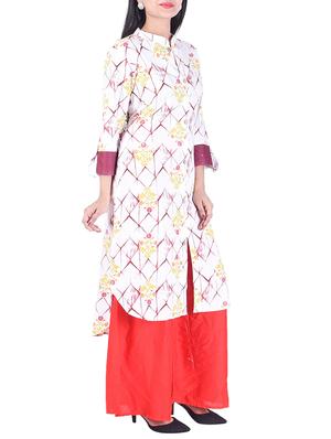 Adesa pink rayon straight kurta - 14924633 - Standard Image - 2