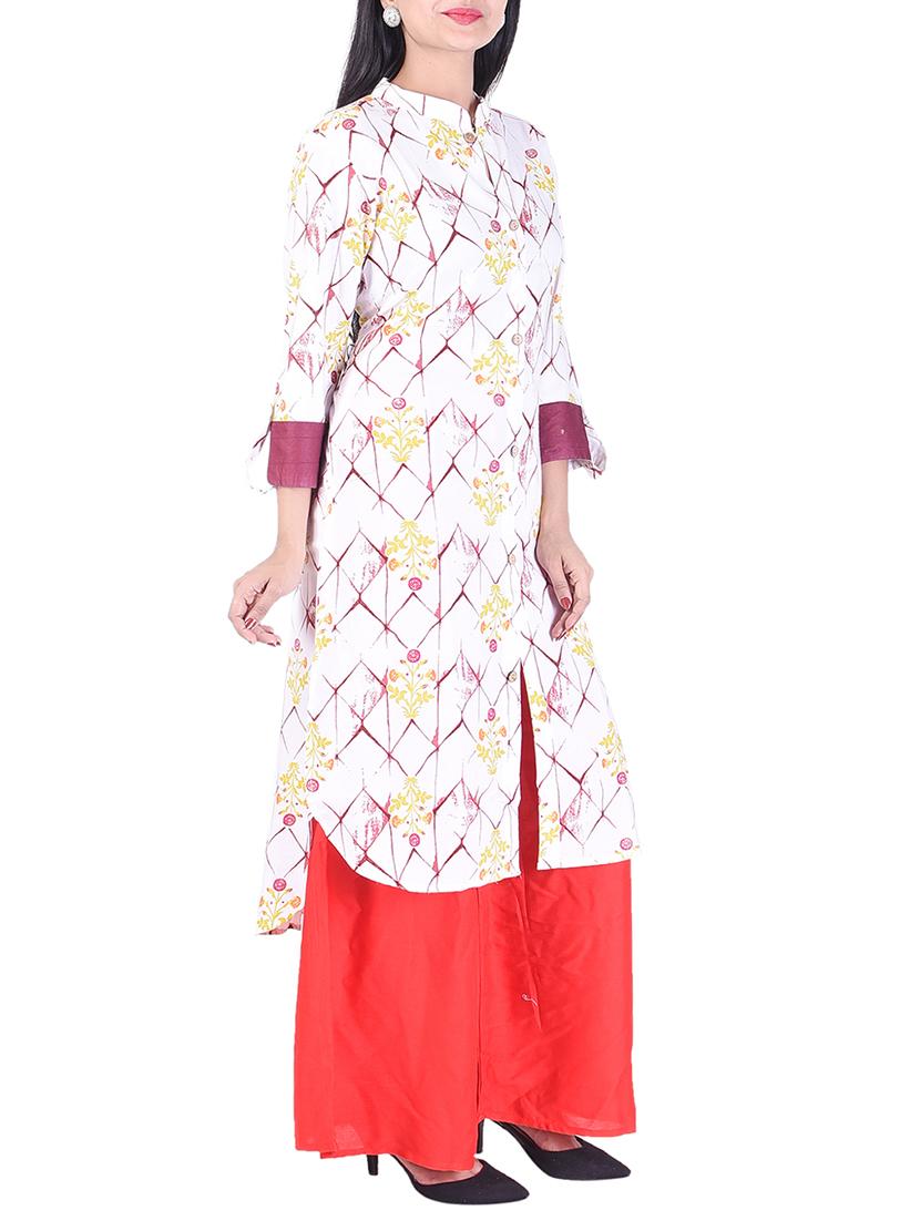 Adesa pink rayon straight kurta - 14924633 - Zoom Image - 2