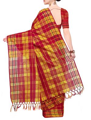 red colored maheshwari saree with blouse - 14925672 - Standard Image - 2