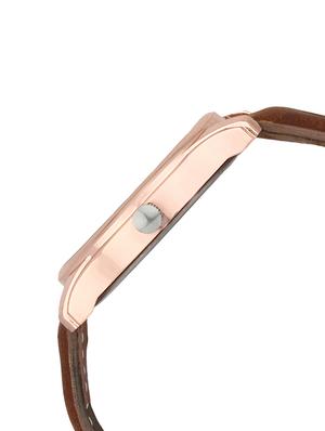 Golden Bell White Dial Brown Leather Strap Analog Wrist Watch - 14925958 - Standard Image - 2