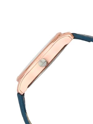 Golden Bell Blue Dial Blue Leather Strap Analog Wrist Watch - 14925960 - Standard Image - 2