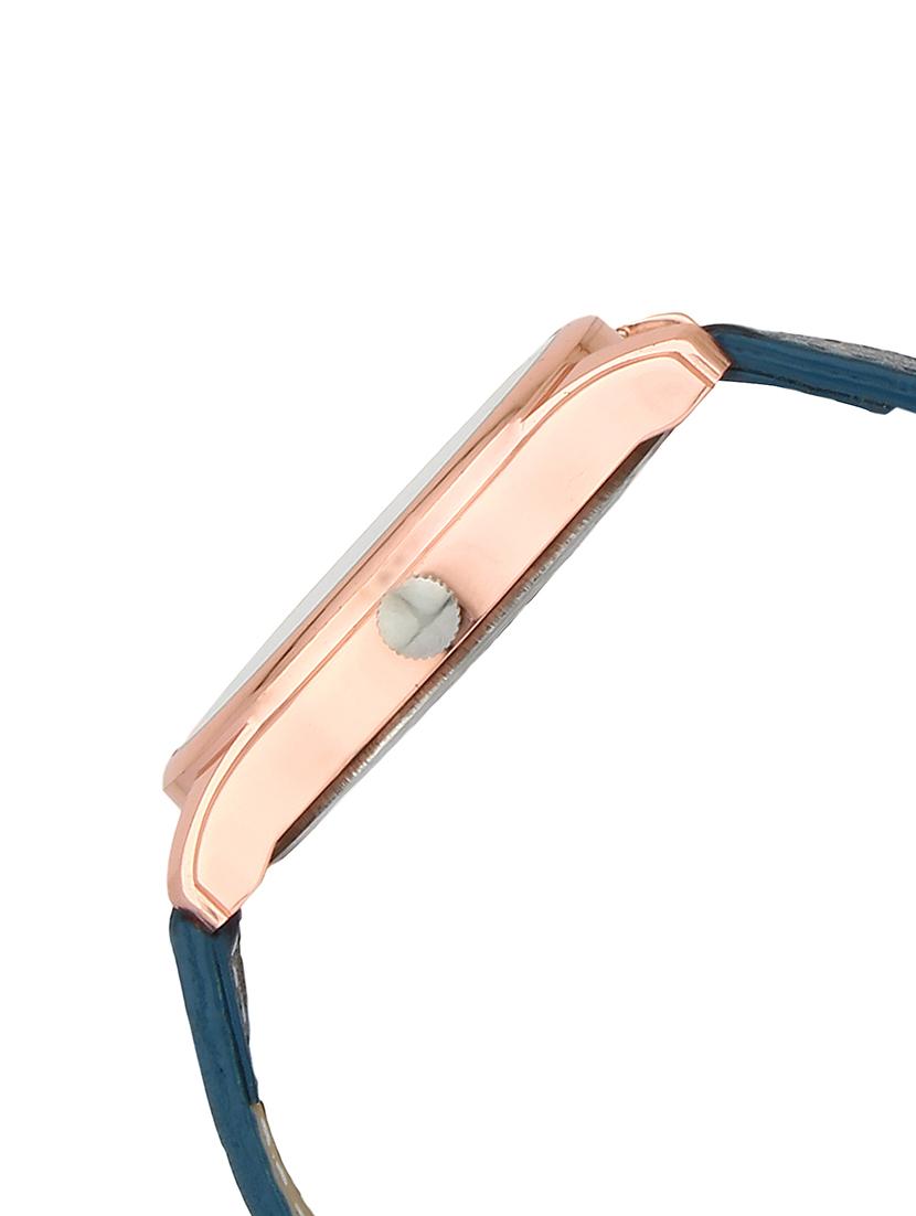Golden Bell Blue Dial Blue Leather Strap Analog Wrist Watch - 14925960 - Zoom Image - 2