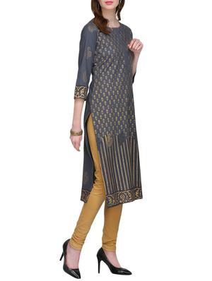 KAANCHIE NANGGIA cotton block printed kurta - 14926486 - Standard Image - 2