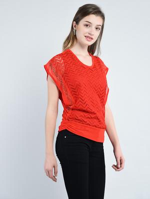 Chevron knit embellished top - 14929074 - Standard Image - 2