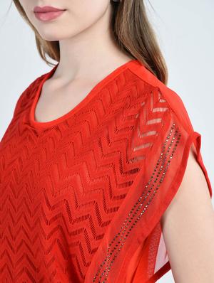 Chevron knit embellished top - 14929074 - Standard Image - 5