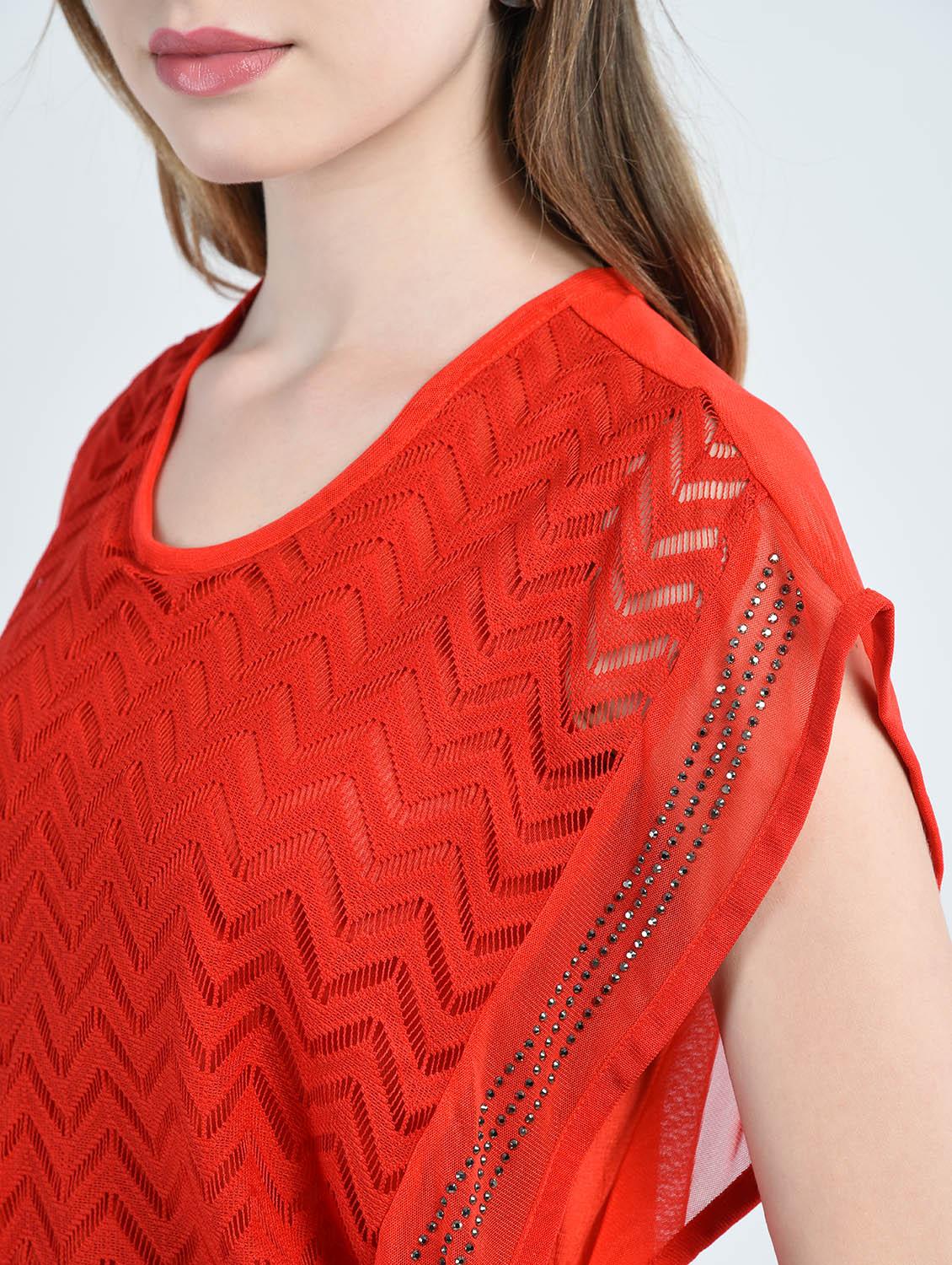 Chevron knit embellished top - 14929074 - Zoom Image - 5