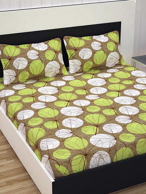 100% cotton double bedsheet with 2 pillow covers - 14930666 - Very Small Image - 1