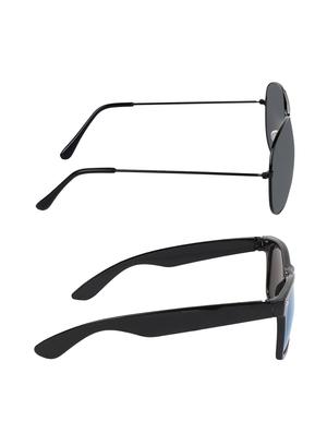 Abner Aviator, Wayfarer Sunglasses (Black, Blue) - 14931158 - Standard Image - 5