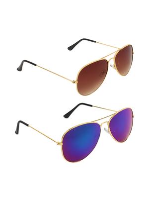 Abner Aviator, Aviator Sunglasses (Brown, Blue) - 14931231 - Standard Image - 2