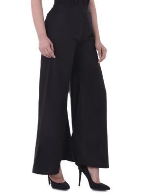 black rayon flared palazzo - 14931287 - Standard Image - 2
