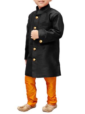 black cotton blend kurta set - 14932489 - Standard Image - 2