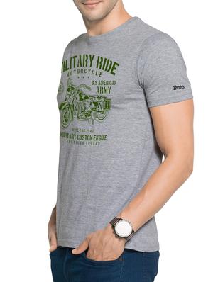 grey cotton chest print tshirt - 14933057 - Standard Image - 2