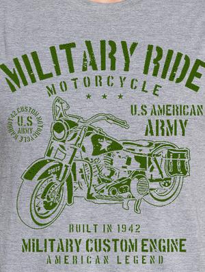 grey cotton chest print tshirt - 14933057 - Standard Image - 5