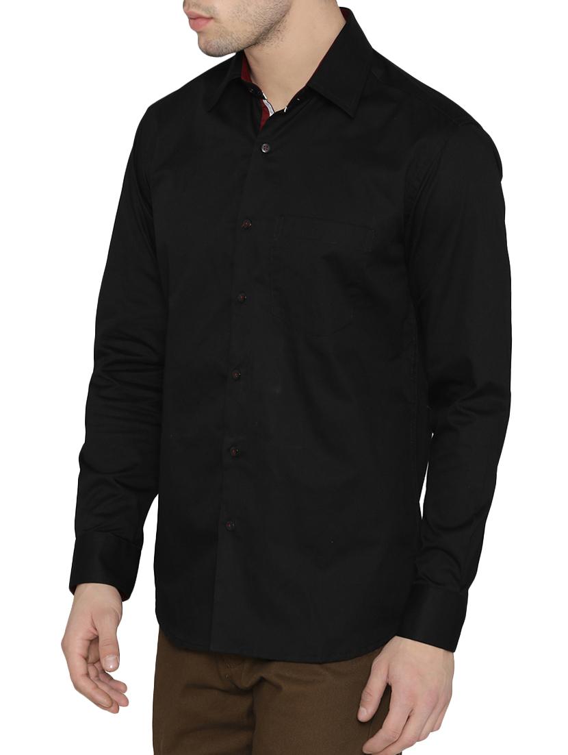 black cotton casual shirt - 14933267 - Zoom Image - 2