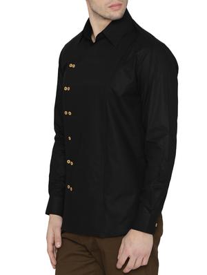 black cotton casual shirt - 14933268 - Standard Image - 2