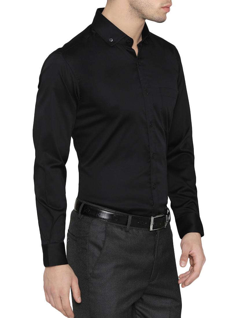 black cotton formal shirt - 14933283 - Zoom Image - 2