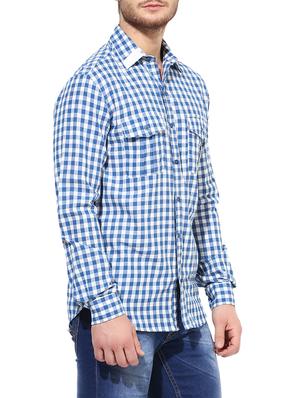 blue cotton casual shirt - 14933636 - Standard Image - 2