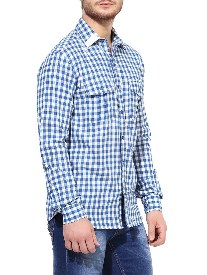 blue cotton casual shirt - 14933636 - Zoom Image - 2