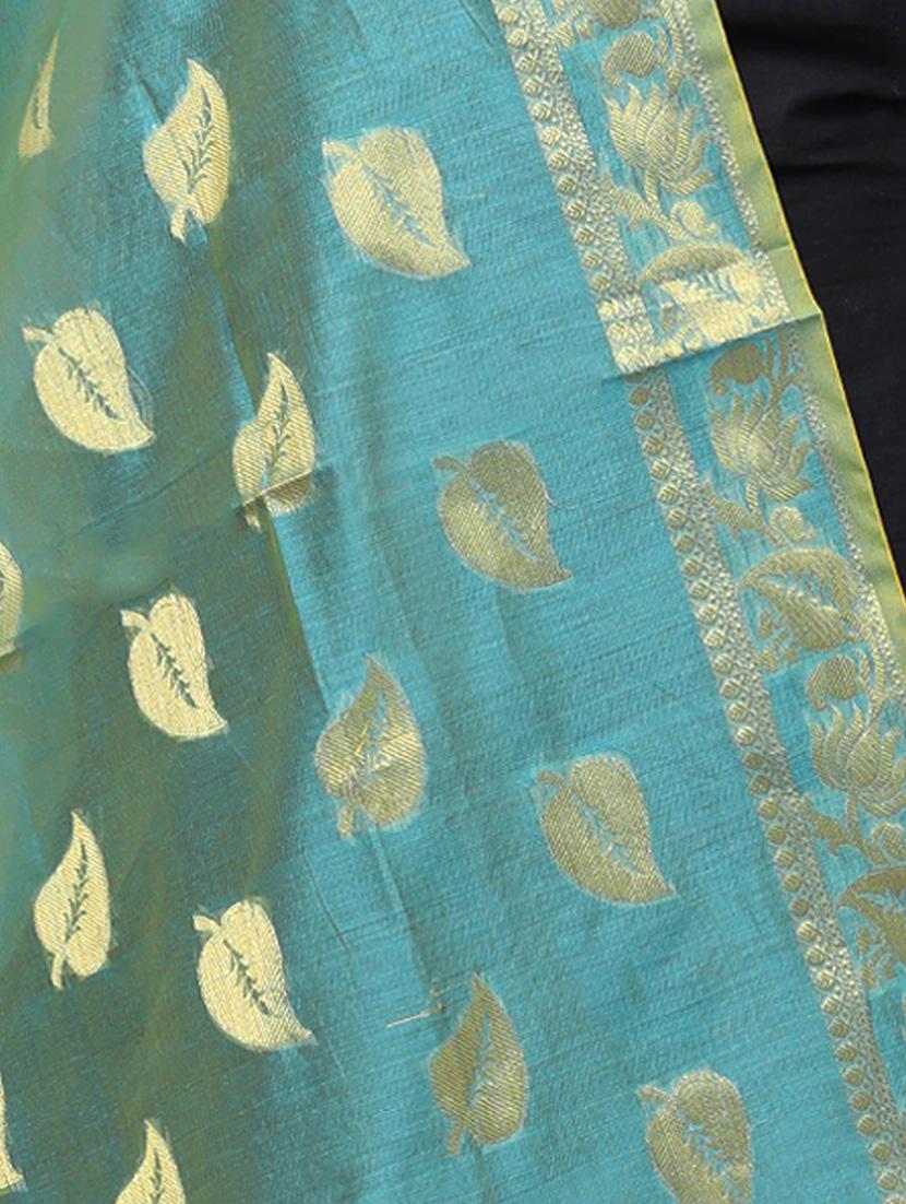 sky blue chanderi dupatta - 14935011 - Zoom Image - 2