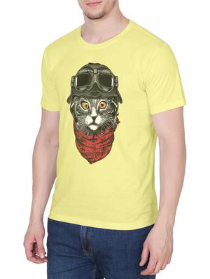 yellow cotton chest print tshirt - 14936187 - Standard Image - 2