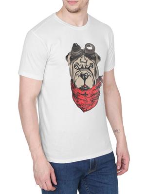 white cotton chest print tshirt - 14936190 - Standard Image - 2