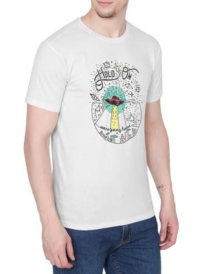 white cotton chest print tshirt - 14936194 - Standard Image - 2