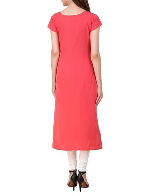 yellow crepe straight kurta - 14937386 - Standard Image - 2