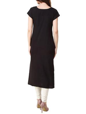 Beige crepe straight kurta - 14937389 - Standard Image - 2