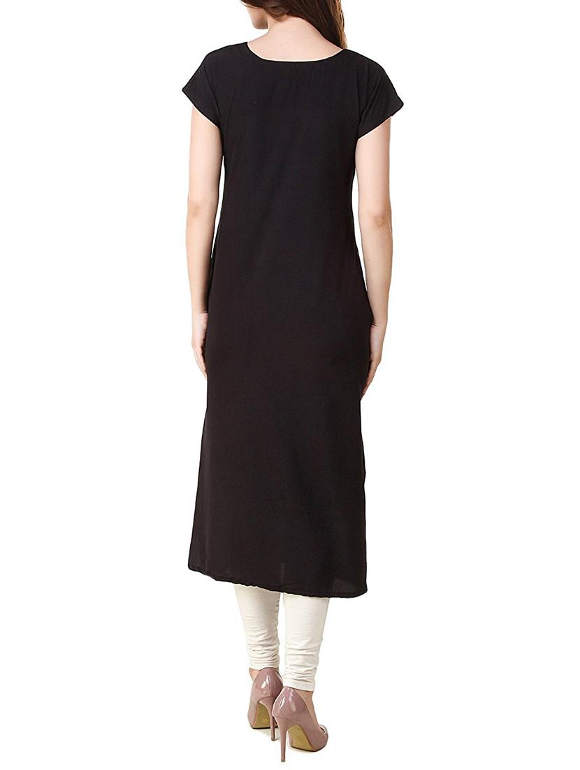 Beige crepe straight kurta - 14937389 - Zoom Image - 2