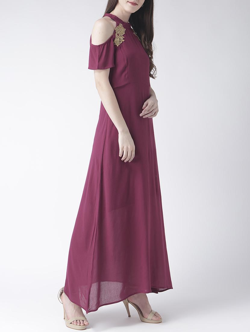 maroon rayon maxi dress - 14937681 - Zoom Image - 2