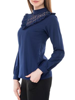 navy blue ruffled crepe top - 14937751 - Standard Image - 2