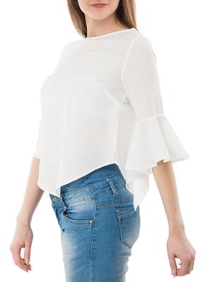 solid white crepe top - 14937755 - Standard Image - 2