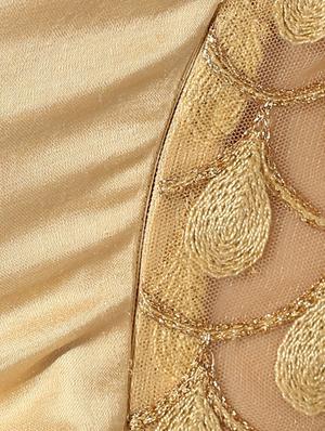 indian dobby golden velvet boat neck blouse. - 14937875 - Standard Image - 5