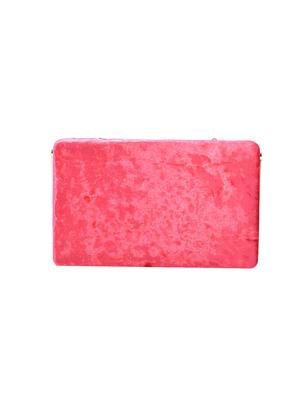 Coral Tree pink velvet box clutch - 14938149 - Standard Image - 2