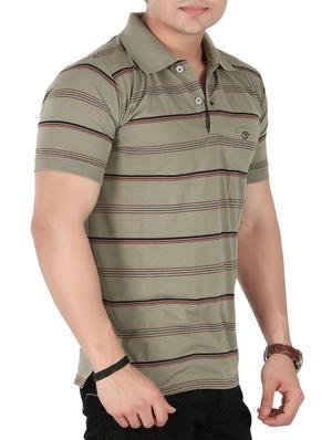 olive green cotton striped -shirt - 14946426 - Standard Image - 2