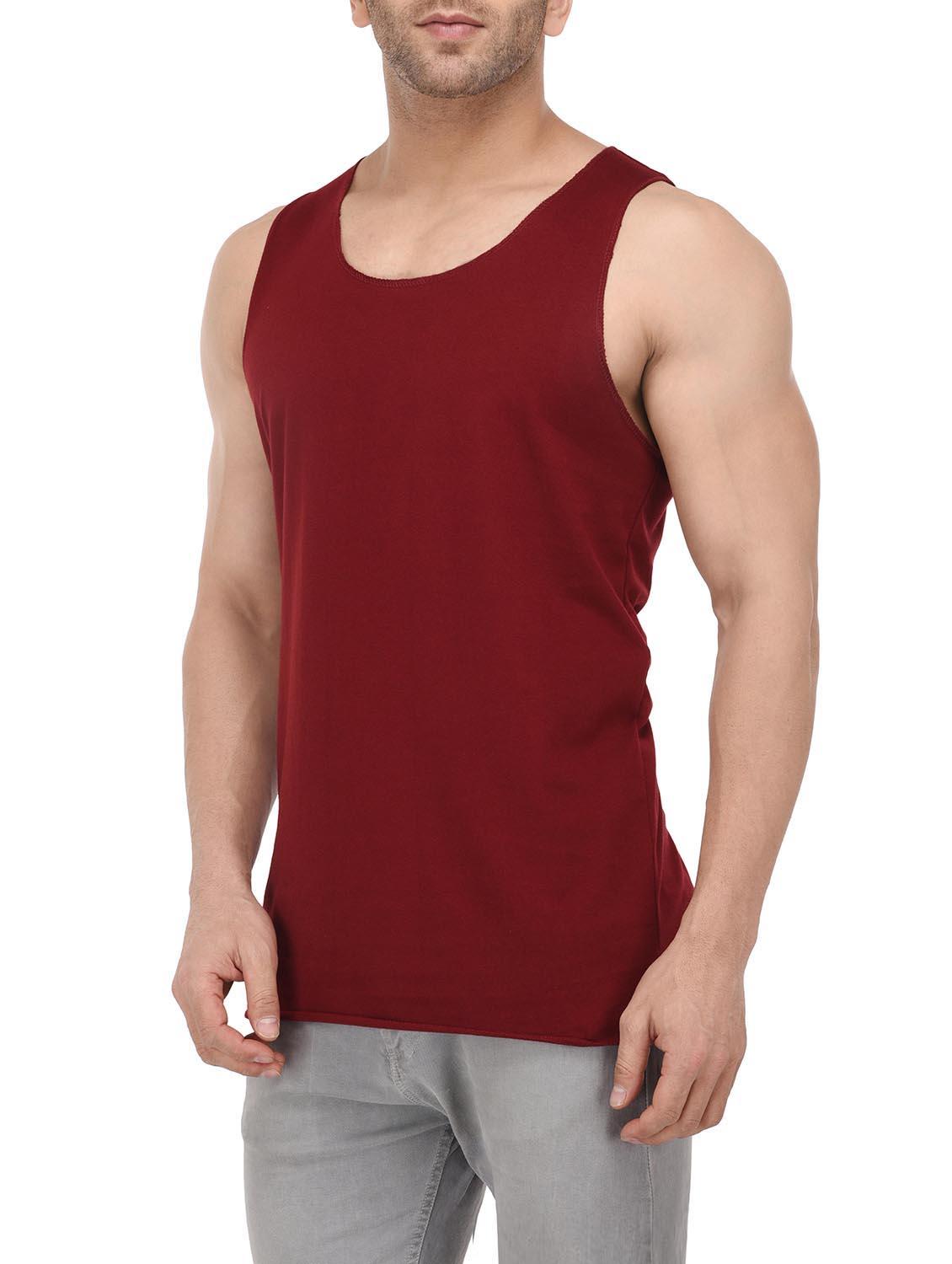 maroon cotton vest - 14946450 - Zoom Image - 2