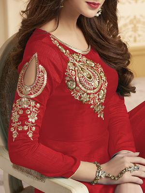 Embroidered salwar semi-stitched suit - 14946984 - Standard Image - 2