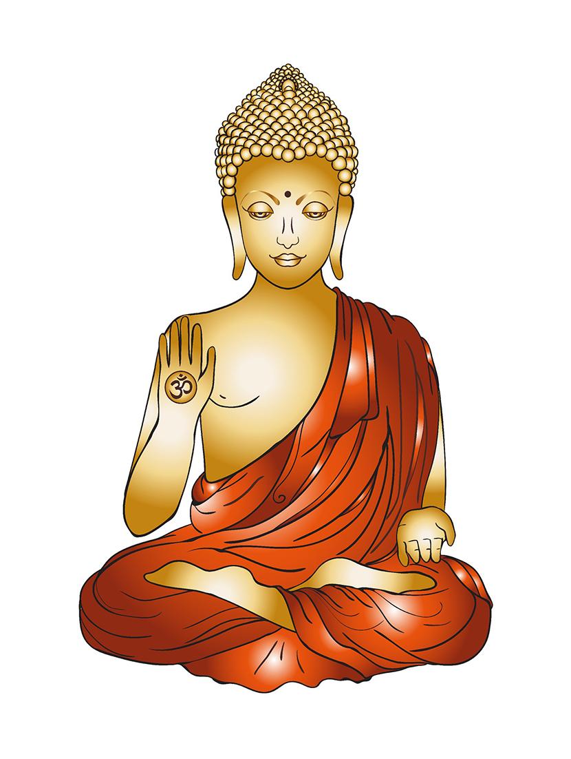 Buddha Multicolored Wall Sticker - 14948118 - Zoom Image - 2