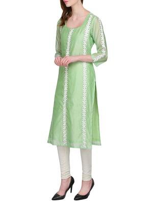 kaanchie nanggia chanderi embroidered kurta - 14952596 - Standard Image - 2